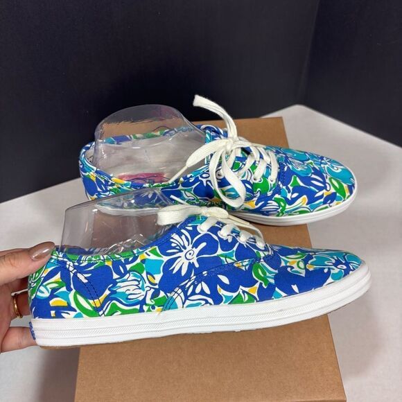 Lilly Pulitzer for Ked lace up sneakers size 8 floral tropical print - Picture 4 of 12